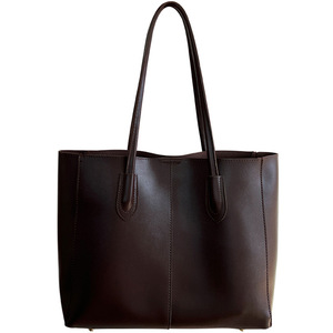 Bolso Tote para Mujer, Gran Capacidad, Color Marrón Sólido, Cierre Magnético, Uso Diario - Product Image 5