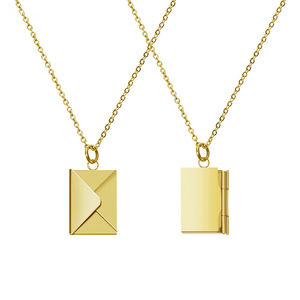 สร้อยคอจี้รูปทรงซองจดหมายแบบสั่งทำได้ - จี้โลหะเปล่าสำหรับพิมพ์ภาพด้วยความร้อนแบบ DIY - Product Image 4