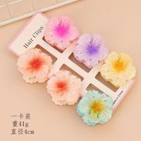 Lot de 6 petites pinces à cheveux mates couleur unie pour femmes et filles, pinces à cheveux transparentes à fleurs hawaïennes, accessoires de mode