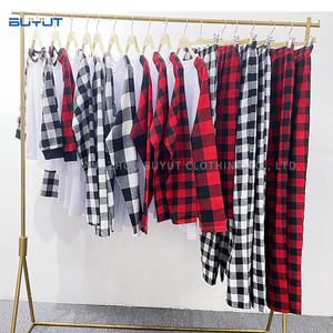Novo Conjunto Familiar de Pijamas de Natal em Tecido Gingham Buffalo Ecológico, Unissex para Crianças e Adultos, Sublimação em Branco - Product Image 2