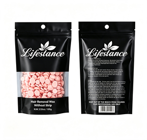 Perles de cire dure hypoallergéniques végétaliennes naturelles Lifestance pour peaux sensibles, usage bikini et visage, élimination rapide des poils par fusion rapide - Product Image 1