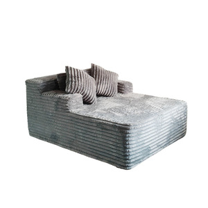 Canapé paresseux Cao Doubao gris avec rembourrage en éponge, housse amovible, monobloc moulé, style moderne minimaliste, pouf décontracté - Product Image 5