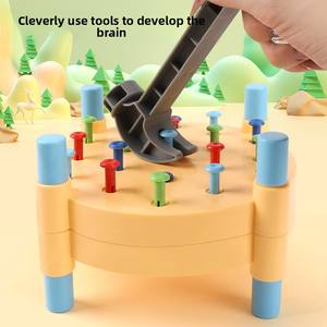 Jouet transfrontalier de simulation ludique pour enfants, marteau à clous en plastique double face pour <span class=keywords><strong>maison</strong></span> de jeu, jouet d'activités manuelles stimulant l'esprit - Product Image 2