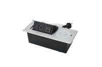 Prise escamotable en alliage d'aluminium 1 prise USB-A 1 Type-C avec charge sans fil 15W