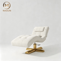 Lit d'extension de cils ergonomique de luxe moderne à design incurvé réglable en fer pour salons de beauté, hôtels et spas