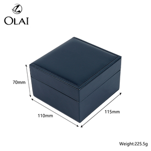 Hộp đựng đồng hồ nam bằng da PU màu xanh đậm, có sẵn, số lượng đặt hàng tối thiểu thấp, giao hàng nhanh chóng trong vòng 3 ngày - Product Image 5