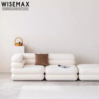 WISEMAX FURNITURE Canapé en tissu velours de luxe italien, canapés de salon, canapés modulaires modernes, canapé d'angle incurvé à 7 places