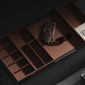 Cooper Vanca Drawer Organizer Leather <b>Storage</b> <b>Basket</b> <b>Rectangular</b> Expandable Telescopic Pull Out For Bedroom Cabinets - Product Image 3