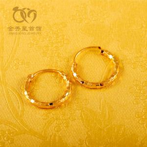 JXX A23 High Quality Wholesale Price Hot Sale 24K Gold Twisted Circle Gold Plated <b>Hoop</b> <b>Earrings</b> Jewelry Women - Product Image 2
