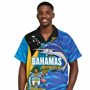 Chemise à motif flamant rose des Bahamas personnalisée, chemise boutonnée pour homme, chemise hawaïenne décontractée ample, <span class=keywords><strong>haut</strong></span> respirant d'été - Product Image 3