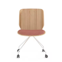 Mobilier scolaire empilable bibliothèque lecture contreplaqué élégant cadre en bois sans bras bureau salle de réunion réception visiteur côté chaise