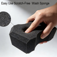 Éponge de lavage en mousse noire longue durée 175x120mm, durable, haute absorption, pour voiture/moto/usage domestique