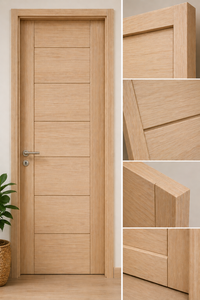 Porte intérieure moderne en bois de Sengon naturel, légère et durable, pour appartement et villa - Fournisseur - Product Image 5