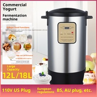 Machine de fermentation multifonctionnelle commerciale 12L-18L pour yaourt vinaigre de fruits Natto vin doux-acier inoxydable haute 120W