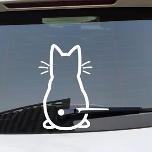 Puppy Hond Auto Achterruit Ruitenwisser Decor Stickers, Dier Hond Vinyl Kunst Sticker Voor Vrachtwagen Auto Bumper Grappige Decoratie