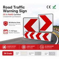 Panneaux de signalisation routière en aluminium durable avec film réfléchissant haute visibilité pour quatrième année, imprimés UV, à motif chevron, pour le contrôle des voies