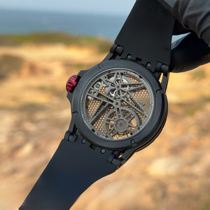 Reloj Mecánico Manual para Hombre de Precisión con Tourbillon Volante Luminoso, Esfera de Panal Impermeable Negra de Grado Premium - Product Image 4