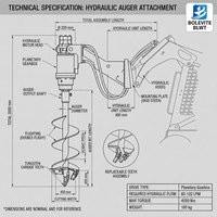 BLWT Accessoire tarière pour chargeuse compacte, diamètres de trépans interchangeables, changement rapide de trépans, outil de forage pour plantation et clôtures, engrenage de pompe