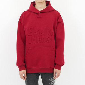 Sweat à capuche avec motif en relief 3D, surdimensionné, en tissu tricoté d'automne, matière polyester/coton - Product Image 1