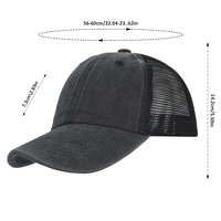 Venta al por mayor Vintage 6-Panel Dad Hat Desgastado Sombrero de camionero de algodón desteñido con ala curva Gorra deportiva de malla lavada