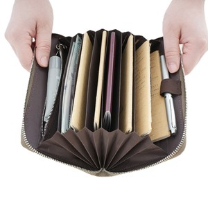 Portefeuille de voyage en cuir véritable mince pour femmes blocage RFID longue fermeture éclair accordéon carte <span class=keywords><strong>et</strong></span> <span class=keywords><strong>chéquier</strong></span> <span class=keywords><strong>porte</strong></span>-passeport portefeuilles pour femmes - Product Image 1