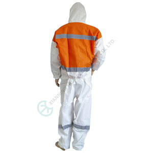 SMS respirant jetable avec <span class=keywords><strong>combinaison</strong></span> de vêtements de travail à rayures réfléchissantes - Product Image 4