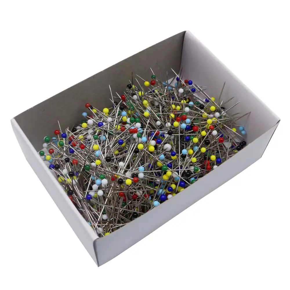 Garment Accessories Assort Color Ball Quilting Pins 0.6x38mm Steel with 1000 pcs Dressmaker