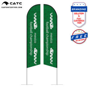 Drapeau à plumes personnalisé CATC imprimé sur mesure |   Tissu tricoté warp de 110 g, <span class=keywords><strong>poteau</strong></span> en alliage d'aluminium |   Promotions portables certifiées CE pour l'extérieur - Product Image 1