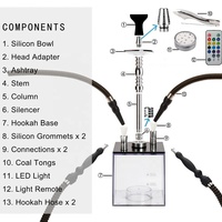 Adaptateur de Tête de Chicha en Acier Inoxydable avec Silencieux, Finition Givrée, 60 cm, Logo Personnalisé pour Toutes les Marques – Conception de Coffret Cadeau de Luxe Sur Mesure