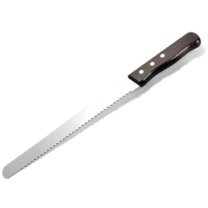 Flat Cut <strong>Bread</strong> Knife <strong>Bread</strong> Slicer Black Wood Handle Stainless Steel Cake Serrated Knife <strong>Bread</strong> <strong>Cutter</strong> - Product Image 1