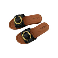 Sandales plates d'été pour femmes et filles, chaussures de plage à bout ouvert, chaussures décontractées, pantoufles pour le shopping quotidien.