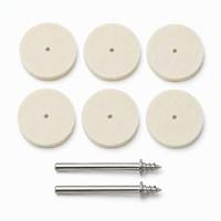 Roues de polissage en feutre 26 mm, boîte de 6 pièces pour le polissage des surfaces en métal doux, laiton, acier trempé, or, aluminium, argent, cuivre