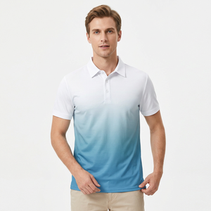 Polo dégradé pour homme, manches courtes, en coton tricoté, décontracté, pour le golf - Product Image 2