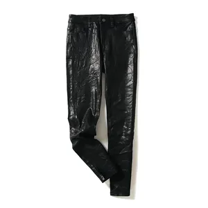 Wholesale Motorcycle Tight Black Leather Pants Best Selling Leather Trousers For Ladies Custom Leather Pants