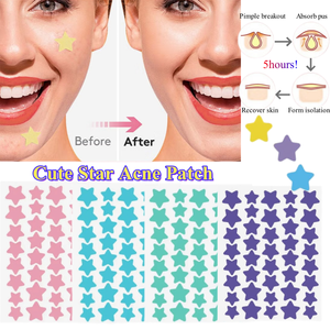T Hydrocolloid Parches para el acné con ácido salicílico Cute Star Zit Stickers Colorful Star Blemish Covers para Face Zit Patch Acné Dots - Product Image 1