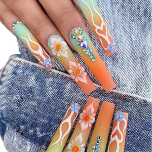 <span class=keywords><strong>Faux</strong></span> <span class=keywords><strong>Ongles</strong></span> de Luxe à Pression Longue Durée, 24 Pièces, en ABS Acrylique, Design Amande, Marque Privée, avec <span class=keywords><strong>Colle</strong></span> – Vente en Gros - Product Image 1