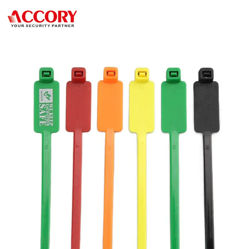 Colorful plastic nylon electrical zip tie plastic identification cable tie tags 7.9 inch label marker tag cable ties