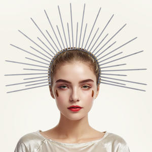 Nouveaux produits transfrontaliers Europe et Amérique : Bandeau de tête exagéré pour fête d'Halloween COSPLAY, motif Dieu du Soleil - Product Image 4