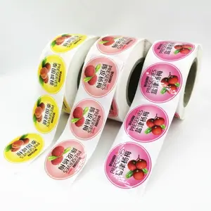 Roll Verpakking 4 Kleur Gestanst Sticker Glossy Art Paper Drukgevoelige Smeltlijm Etiketten Sticker