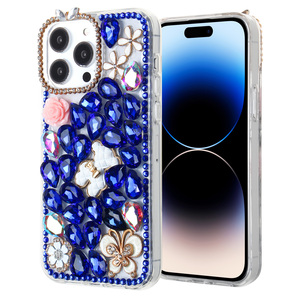 Luxury Shiny TPU+PC+Glass Diamond Crystal Rhinestone Bling Clear <b>Cute</b> Cartoon <b>Bear</b> 3D Handmade Design Mobile Phone Case - Product Image 2