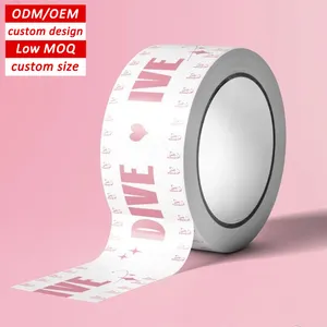 Samho OEM In Logo Thương Hiệu Màu Hồng Không Thấm Nước Tự Dính 2.8 Inch 100M Gói Vận Chuyển Di Chuyển Niêm Phong Bopp Phim Bao Bì Băng