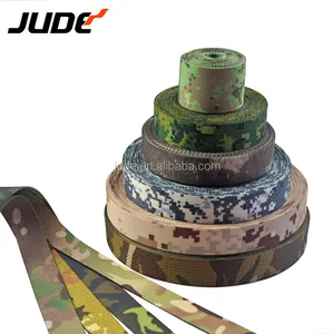 JUDE Hot Sale Webbing Straps Printed Ribbons Nylon Tactical 25mm Camo Printed Camouflage 1" Camo Camouflage Webbing Tape