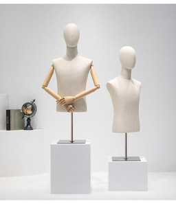 Maniquí Masculino de Espuma de Polietileno con Parte Superior del Cuerpo Recubierta de Tela, Maniquí de Exhibición de <span class=keywords><strong>Ropa</strong></span> Económico con Torso de Silicona - Product Image 4