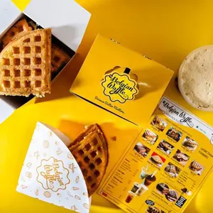 Groothandel Eco-Vriendelijke Food Grade Bubble Ei Wafel Box Cup Afhaaltaart Brood Chocolade Sushi Bakkerij Snack Papieren Verpakking