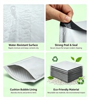 Enveloppes à bulles auto-adhésives rembourrées multi-tailles en stock, imperméables et résistantes aux chocs, pour livres