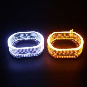 SANVI New Design 3 Inch Shrouds Mask with LED Angel Eye for Car Light Shrouds with Led Angel Eyes Dual Colors - Product Image 4