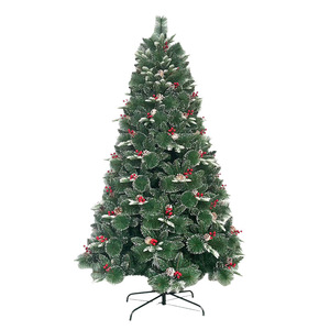 <span class=keywords><strong>Sapin</strong></span> de Noël artificiel en PE+PET blanc de 1,2 à 3 m avec fruits rouges et pommes de pin, idéal pour la décoration de la maison et des hôtels, <span class=keywords><strong>sapin</strong></span> de Noël en épicéa. - Product Image 1