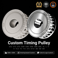 Poulie de distribution plate double face T10, 18-24 dents, largeur de gorge 17, 22, 27, 32, en alliage d'aluminium oxydé