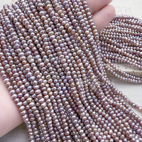 Perles d'eau douce naturelles en vrac Muses Jewels, grande réduction, perles de riz violettes de 3 mm à 4 mm pour la fabrication de bijoux, Perolas Naturais