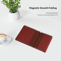 Keyboard Lipat Tiga Nirkabel Mode Ganda, Mini Portabel Isi Ulang untuk Laptop Kantor dan Perjalanan, Keypad Lipat Tipis
